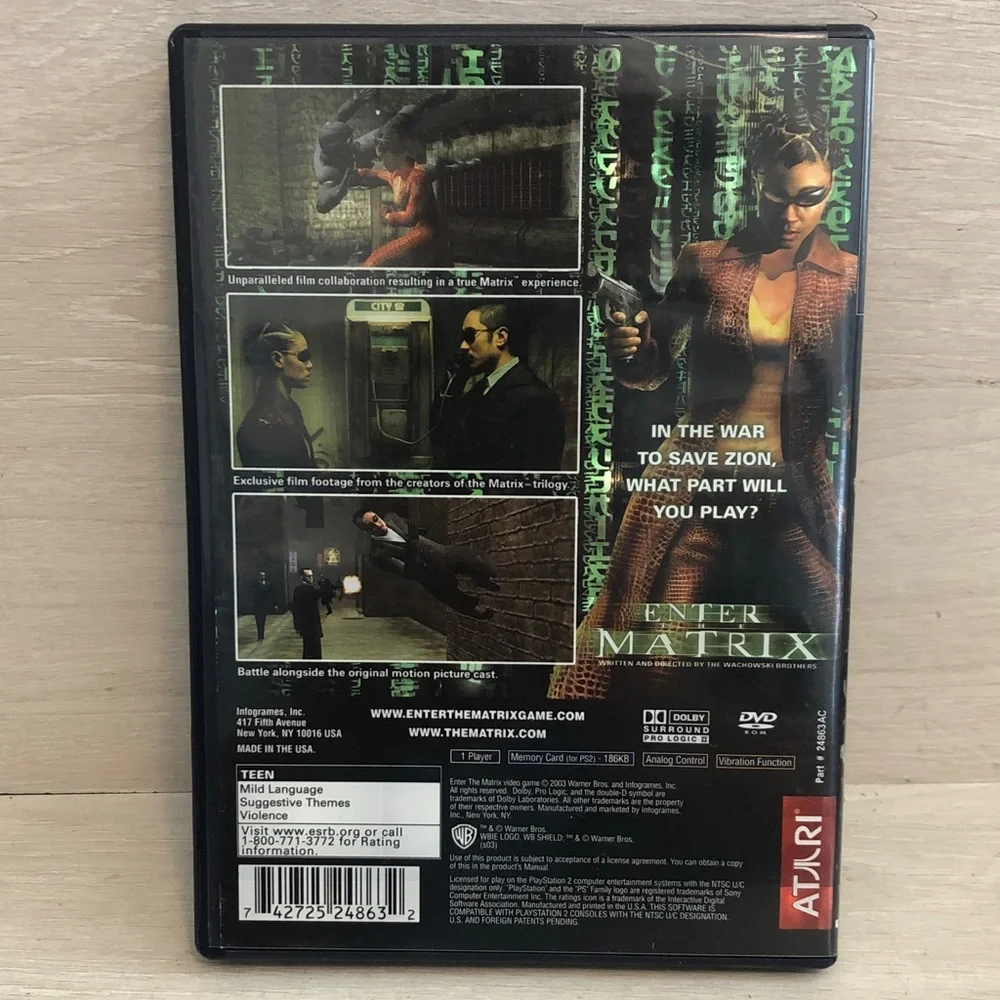 Enter the Matrix Sony PlayStation 2 PS2  Video Game
